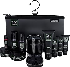 Tiege Hanley Skin Care Gift Box for Men, Platinum Gifting Skincare Set With Face Wash, Scrub, Am & PM Moisturizer, Eye Cream, Lip Balm, Clay Mask, Serum, & Glycolic Pads, Men’s Skin Care, 11 Piece Set