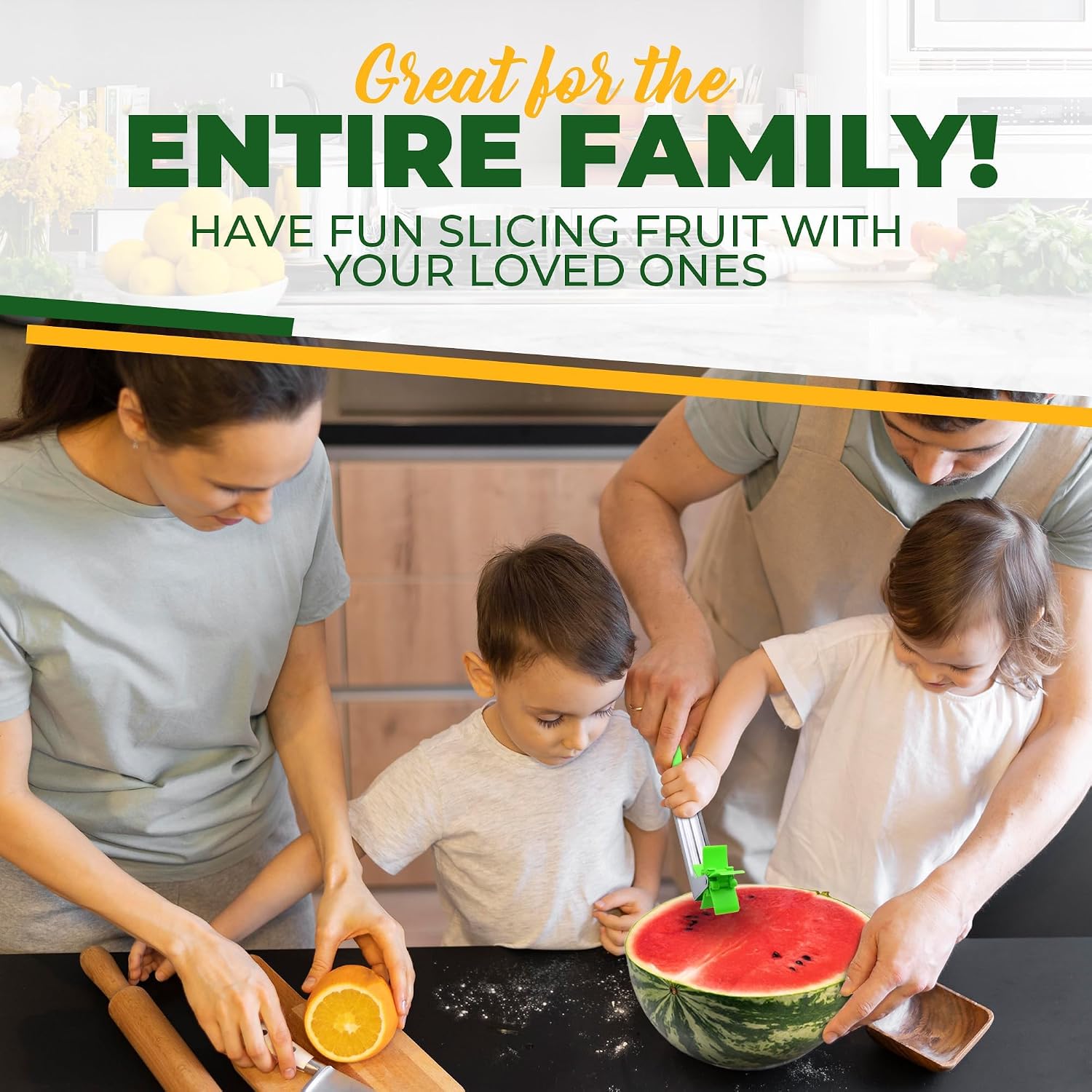 2-in-1 Watermelon Fruit Cutter & Slicer Tool, Melon Baller Scoop & Cuber image 4