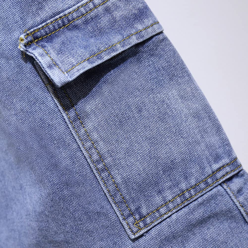 Gonna Donna,Gonna Midi da Donna Gonna di Jeans Cargo con Spacco Elastico A Vita Alta Blu con Tasca Plus Size A-Line Gonne Lunghe Diritte Casual per Ragazze Signore,XL