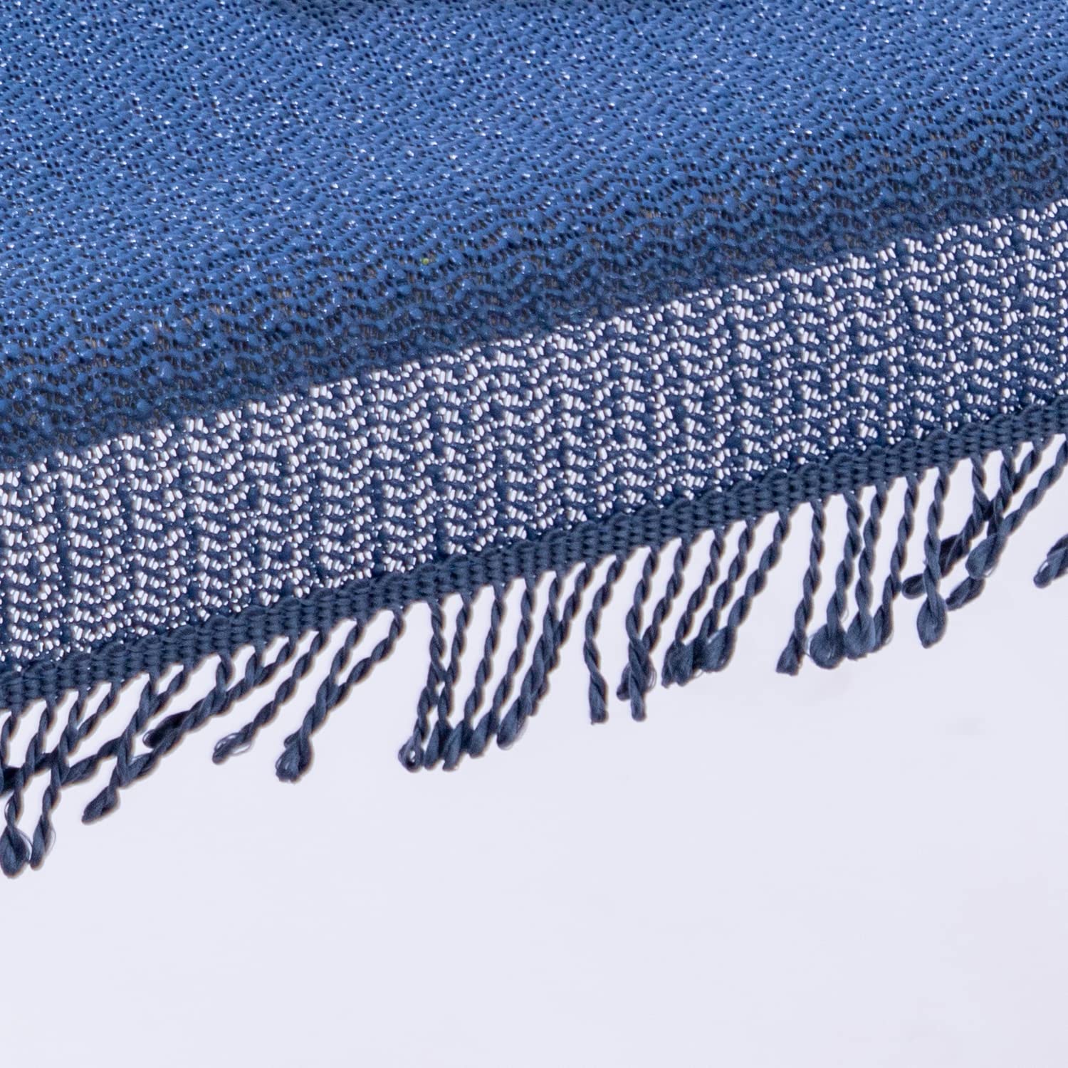 TextilDepot24 Garden Tablecloth with Fringes, Weatherproof, Foamed, Non-Slip (110 x 140 cm, Blue), 55.1 x 43.3 inch (Rectangular) - Image 2