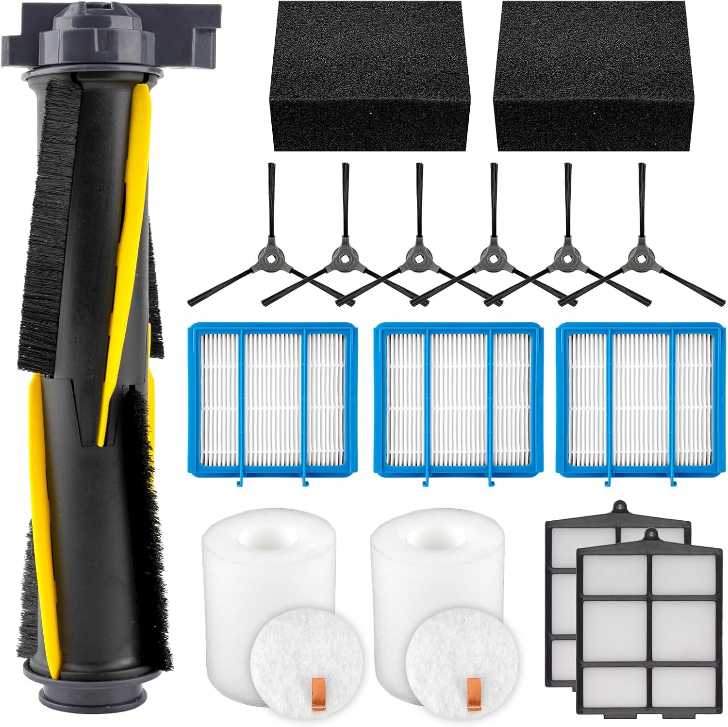 "(16 Pack) RV2100S Replacement Parts for Shark Navigator RV2100S/ RV2110S/ AV2120S/ RV2110SDUS/ RV2120AE/ RV2110/ AV2110S Robot Vacuum, Roller Brush, HEPA Filter, Foam Filter, Side Brush, Pre-filter"