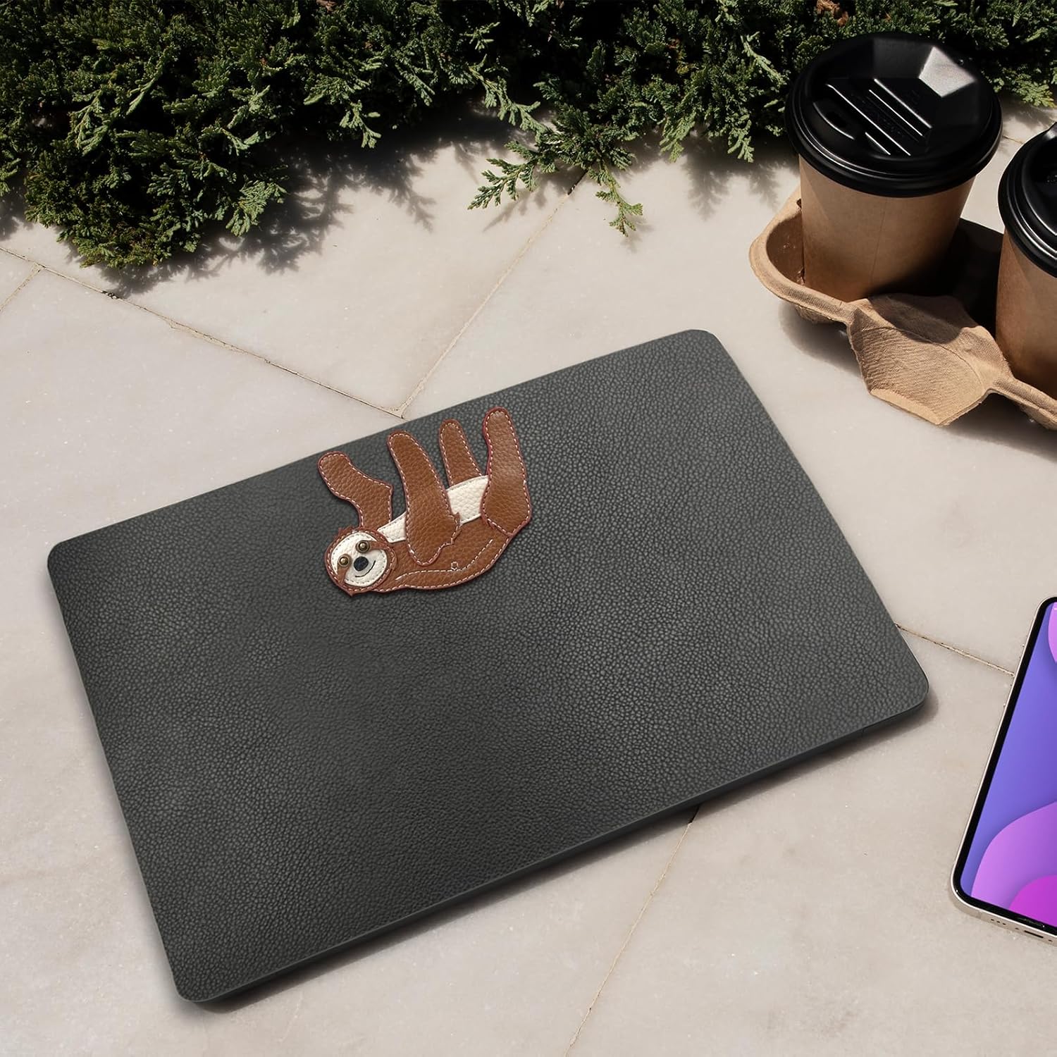Protective PU and Plastic Hard Shell Cover Compatible with MacBook Pro 16 inch Case 2024 2023 2022 2021 Release M3 A2991 M2 A2780 M1 A2485 Pro Max,Sloth