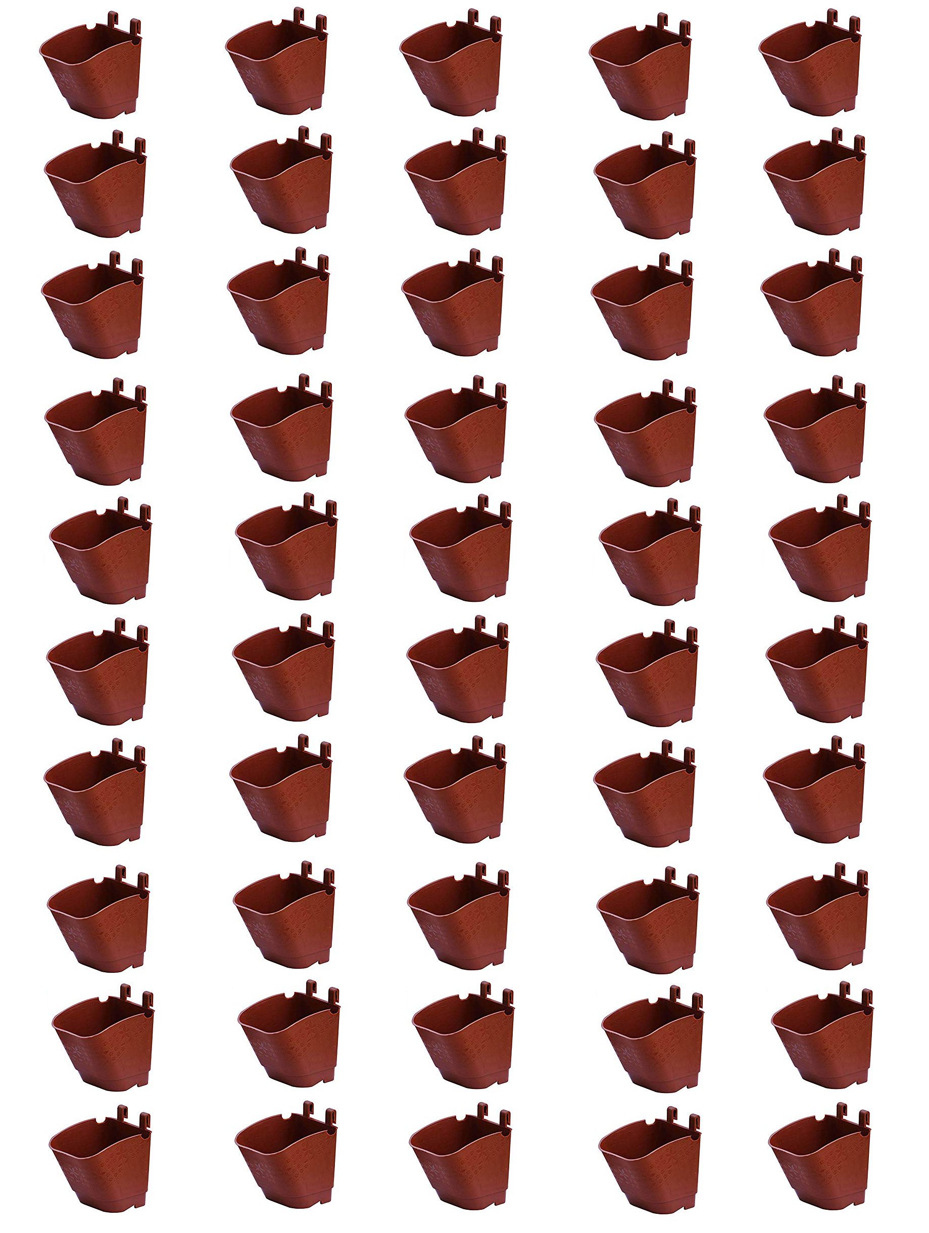 NOVICZ 50 Pcs Vertical Garden Pots and Planter Wall Hanging pots for Plants, Brown Color (B07FJVNQZK) Amazon Price History, Amazon Price Tracker