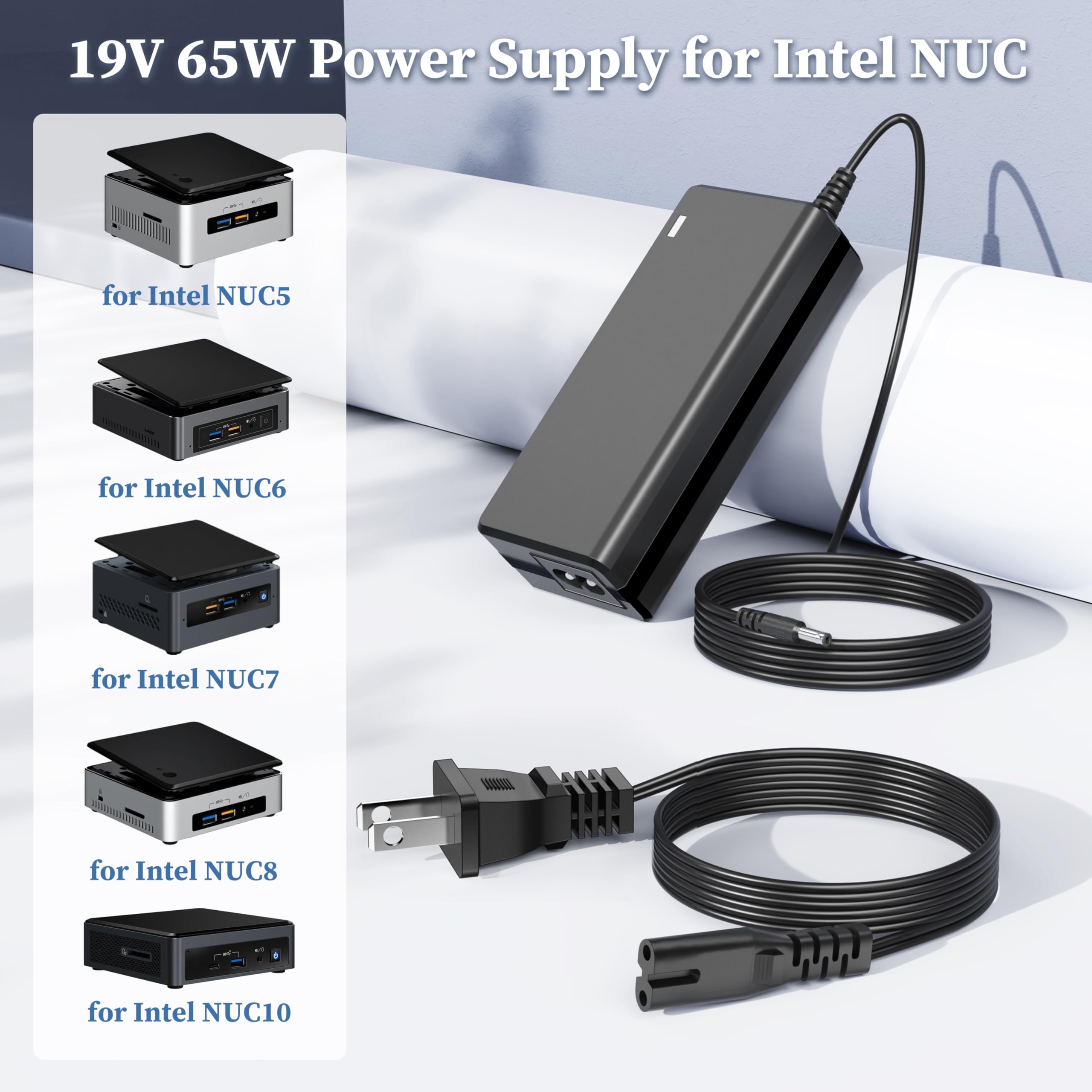 Amazon.com: 19V Power Supply for Intel NUC 10 8 7 6 5 Mini PC