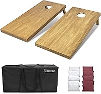 Vista 31 de GoSports 4 ft x 2 ft Regulation Size Wooden Cornhole Boards Set with Light Brown Finish - Includes Carrying Case and Bean Bags