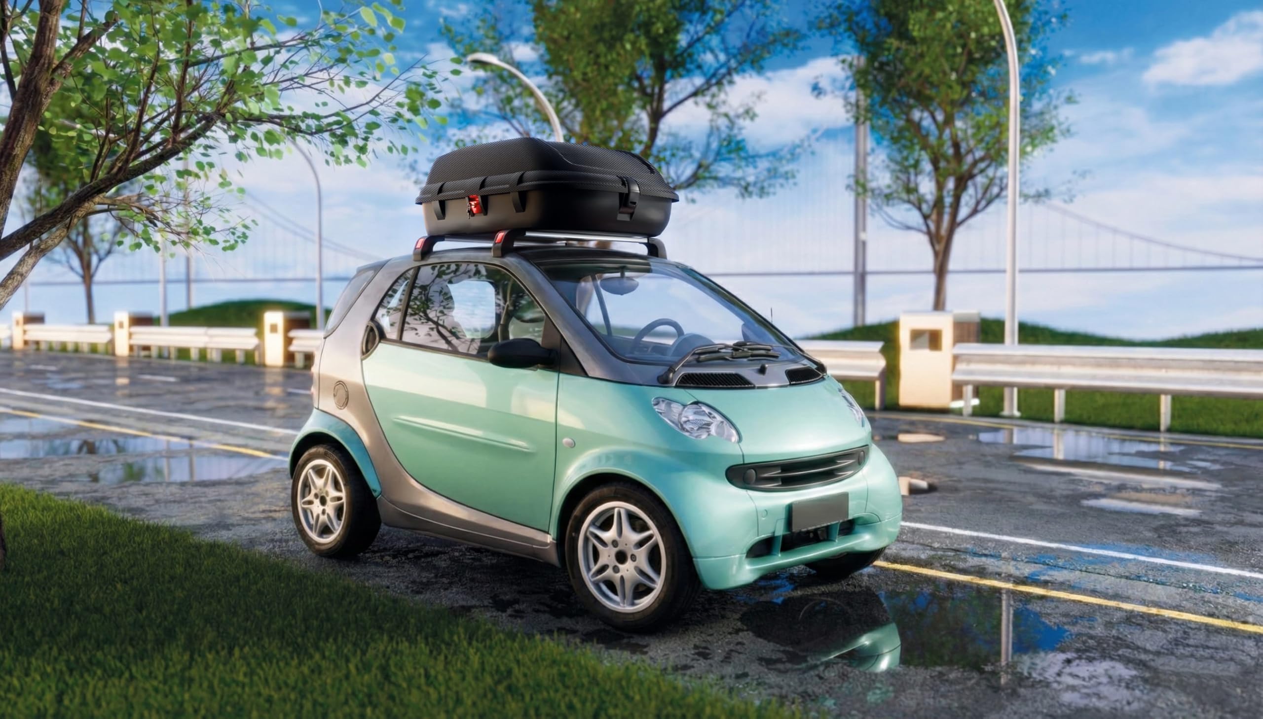 Box Baule da Tetto Auto 270 Litri Universale Impermeabile – Portatutto per Barre Portapacchi, Resistente all’Acqua, Facile Montaggio, Ideale per Viaggi e Vacanze