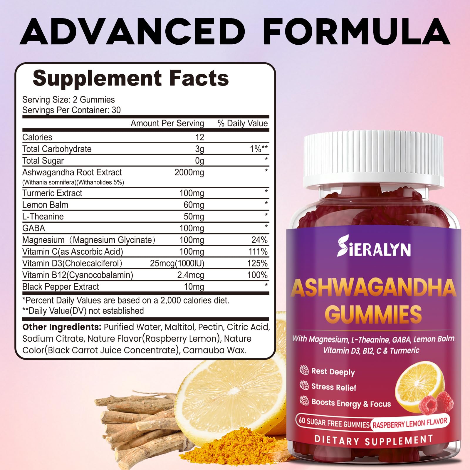 Ashwagandha Gummies Supplements 2000mg for Women Men, Vegan, Sugar-Free — Amazon image 2