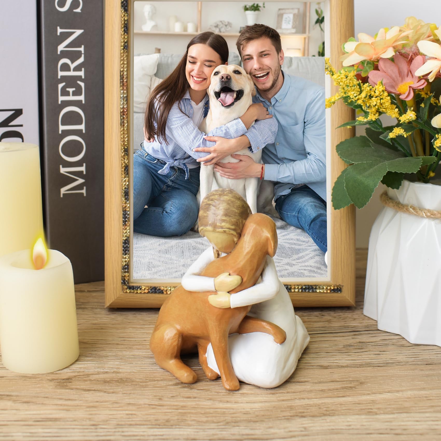 Lnrkai Regalos conmemorativos para mascotas por pérdida de perro, regalo de recuerdo de perro fallecido, resina esculpida a mano, regalos de condolencias para amantes de las mascotas, adopción de