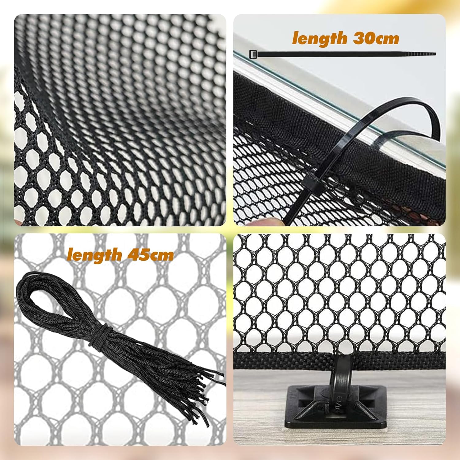 Banister Guard for Baby，10X3ft Balcony Safety Net for Kids,Stair Safety Net for Kids,Railing Covers for Stairs,Baby Stair Net Fit for Child, Small Pet, Toy - Black