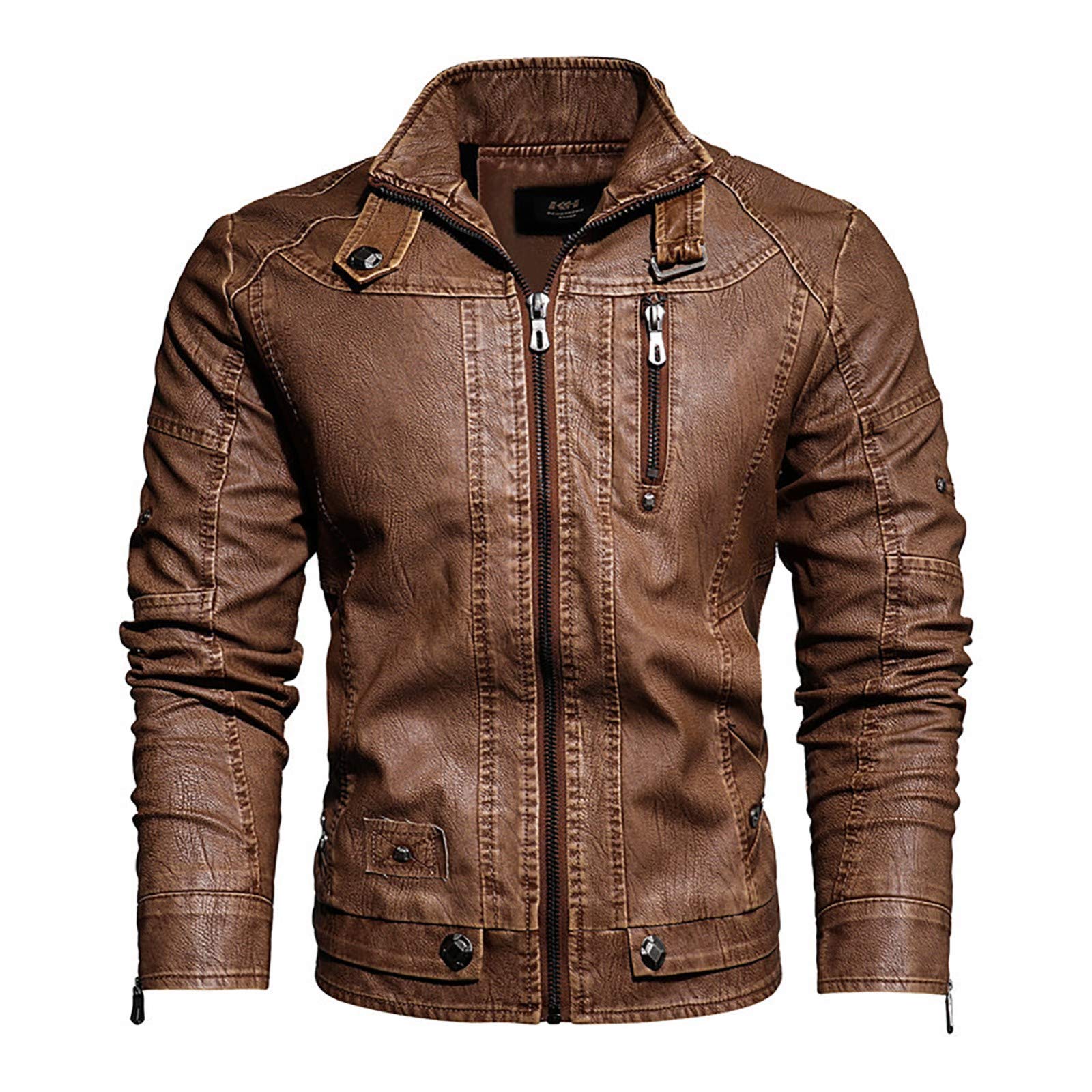 Giacca Giubbotto Moto Rally con Certificata CE Armored Giacca in pelle retrò tendenza PU giacca stile nostalgico europeo e americano