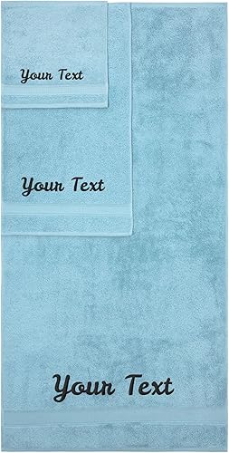 Toallas personalizadas, calidad de hotel y spa, súper suaves, altamente absorbentes, juegos de baño, 100% algodón, juego de toallas con monograma,