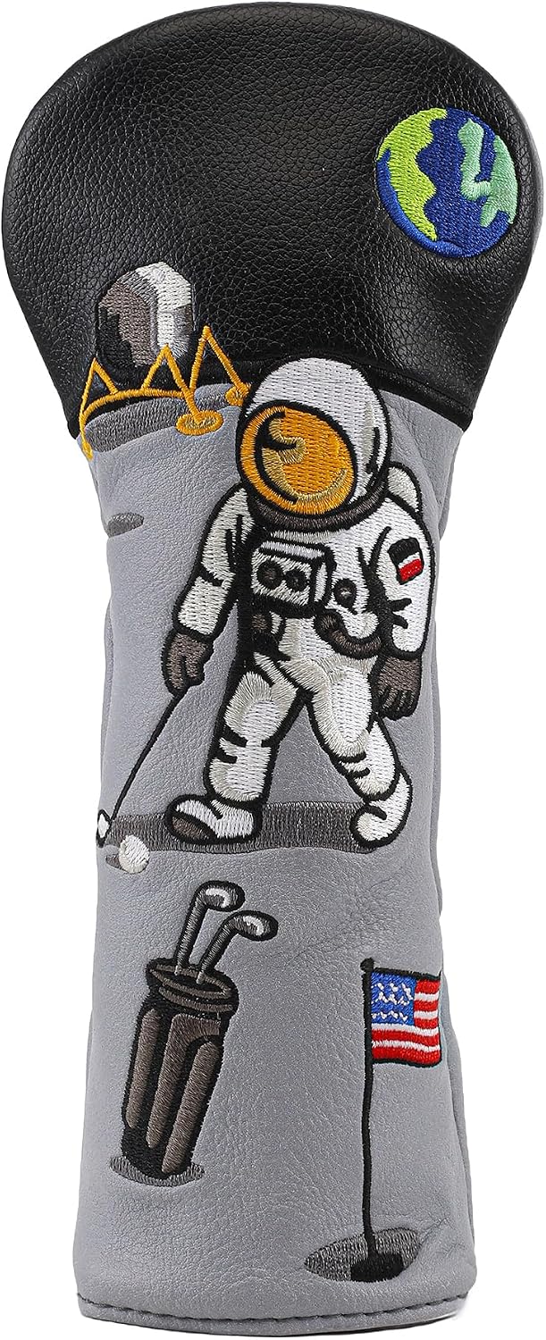 ZEETY Golf Head Covers, USA Driver, 3 Wood & Hybrid Headcover Set | Patriotic American Flag Golf Club Covers, Embroidered PU Leather, Fits Most Drivers, Fairway Woods & Hybrids