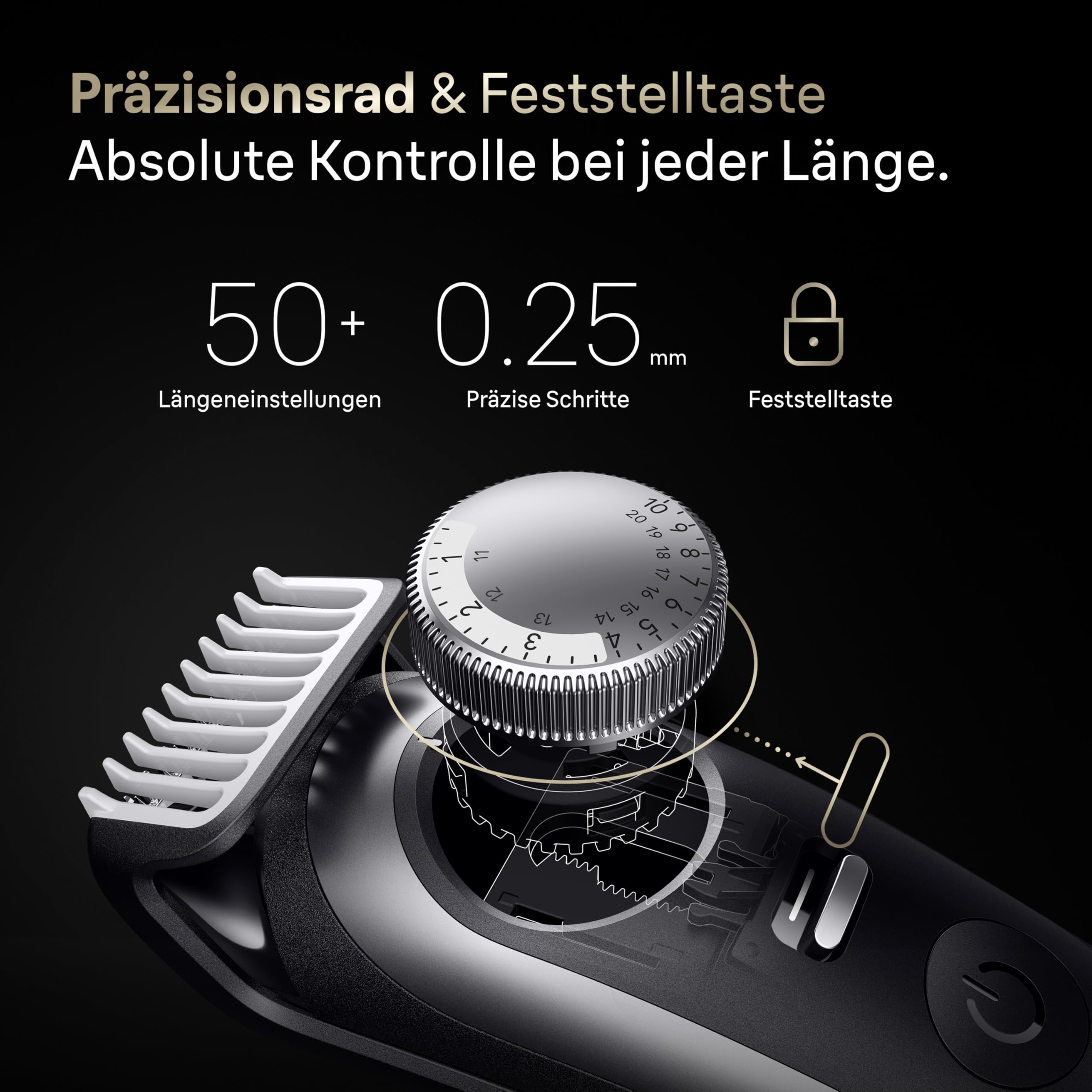 Braun Barttrimmer Series 9, Kabelloser Bartschneider Herren, BT9545, Chrom - Bart Rasierer mit 52 Längen, Trimmer mit 180 Min. Akku, Wasserdicht, Inkl. 10 Barber-Tools, Lebenslang Ultrascharfe Klinge