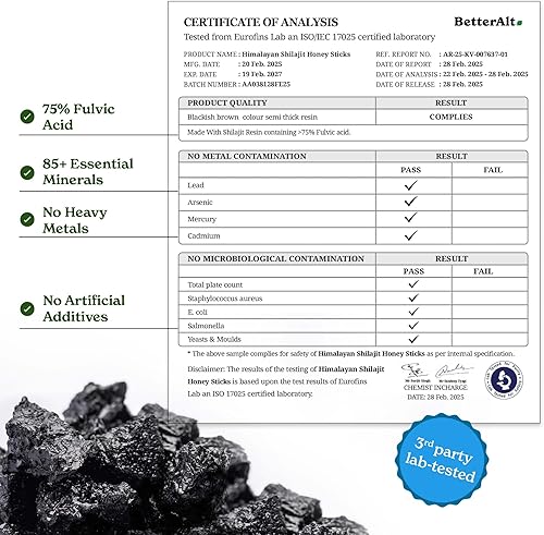 Miniatura 80 de Better Alt Palitos de shilajit puro del Himalaya con miel orgánica, azafrán Shilajit fácil de consumir 30 barras para impulso de energía y apoyo