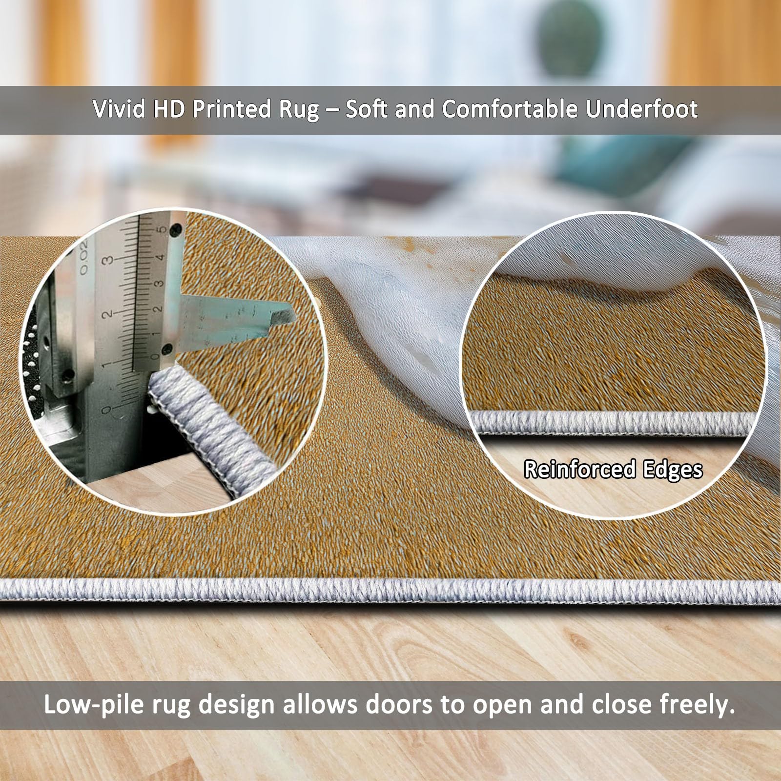 Générique Tapis Salon 160 x 230 cm Grand Tapis de Chambre à Poils Ras - Antidérapant en Caoutchouc, Lavable en Machine, Doux - Moderne Plage Sable Nuages pour Cuisine, Salle à Manger Salle de Séjour