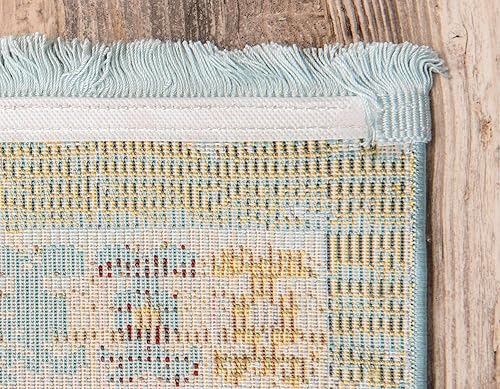 Miniatura 9 de Tapete abstracto Unique Loom, colección Estrella, moderno, multiárea, Polipropileno, celesteturquesa