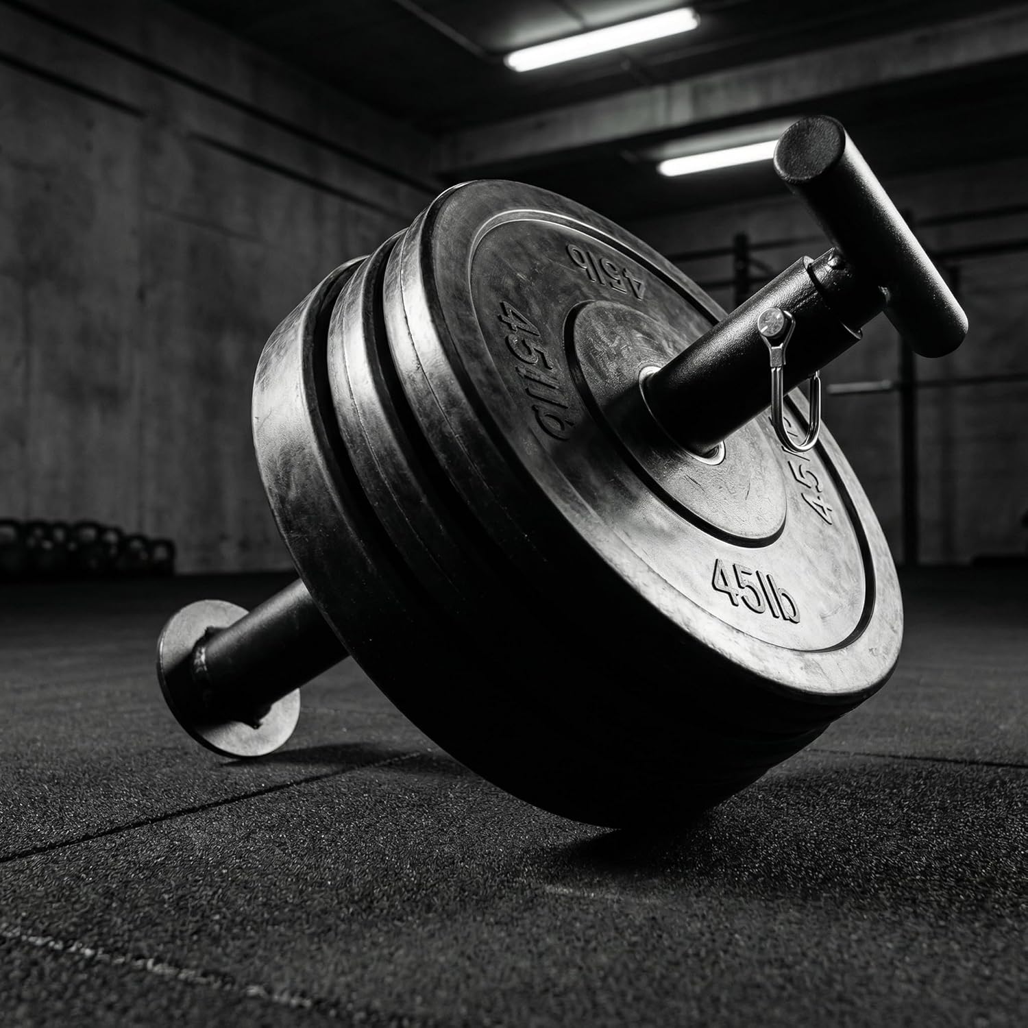 Adjustable Kettlebell Handle for Weight Plate, Heavy Duty Iron Construction, Fits Standard 2" Olympic Plates, DIY Kettlebell for Strength Training, CrossFit, Home Gym