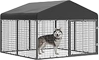 Vista 12 de Perrera para Perros de Exterior de Acero Valla Ideal para Perros Pequeños Jaula con Revestimiento Antioxidante con Techo Resistente a Todo Clima