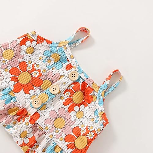 Miniatura 9 de Ropa de verano para bebés y niñas pequeñas, chaleco sin mangas, estampado floral, pantalones acampanados, 2 piezas, ropa