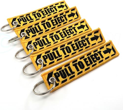 Miniatura 2 de Rotary13B1 PULL TO EJECT Llavero - AmarilloNegro - 5pcs