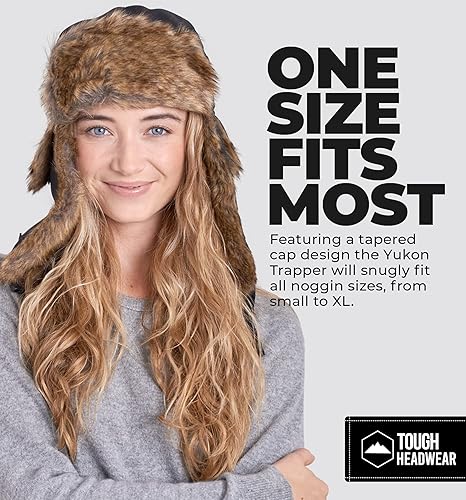 Vista 34 de Tough Headwear Sombrero de trampero de invierno, sombreros de aviador ruso Ushanka Trooper para hombres y mujeres, sombrero esquimal de nieve