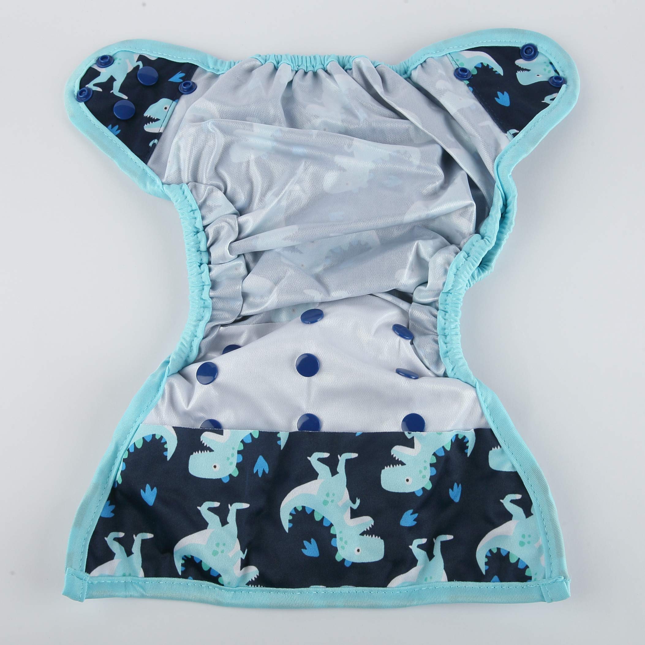 Couvre-couche pour bébé - Taille unique - 4,5 kg à 16,3 kg - Dinosaures bleus