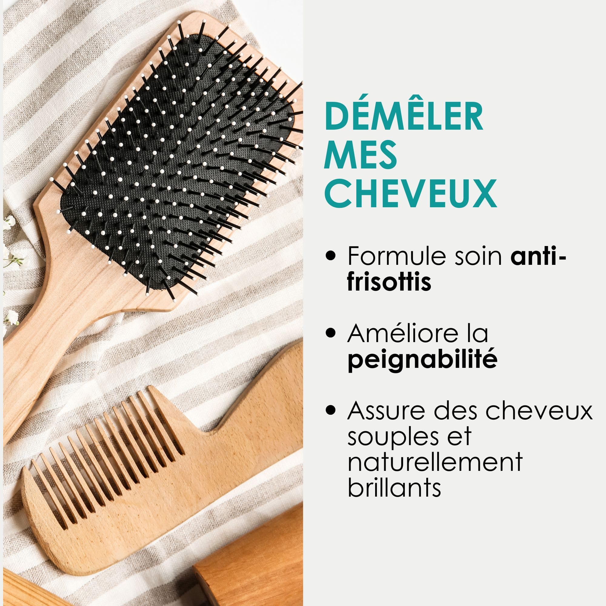 Jean & Len Leave-In Conditioner démêlant biphasé, pour tous types de cheveux, démêle & facilite le coiffage, Detangling Spray, sans silicones & parabènes, végane, 100 ml