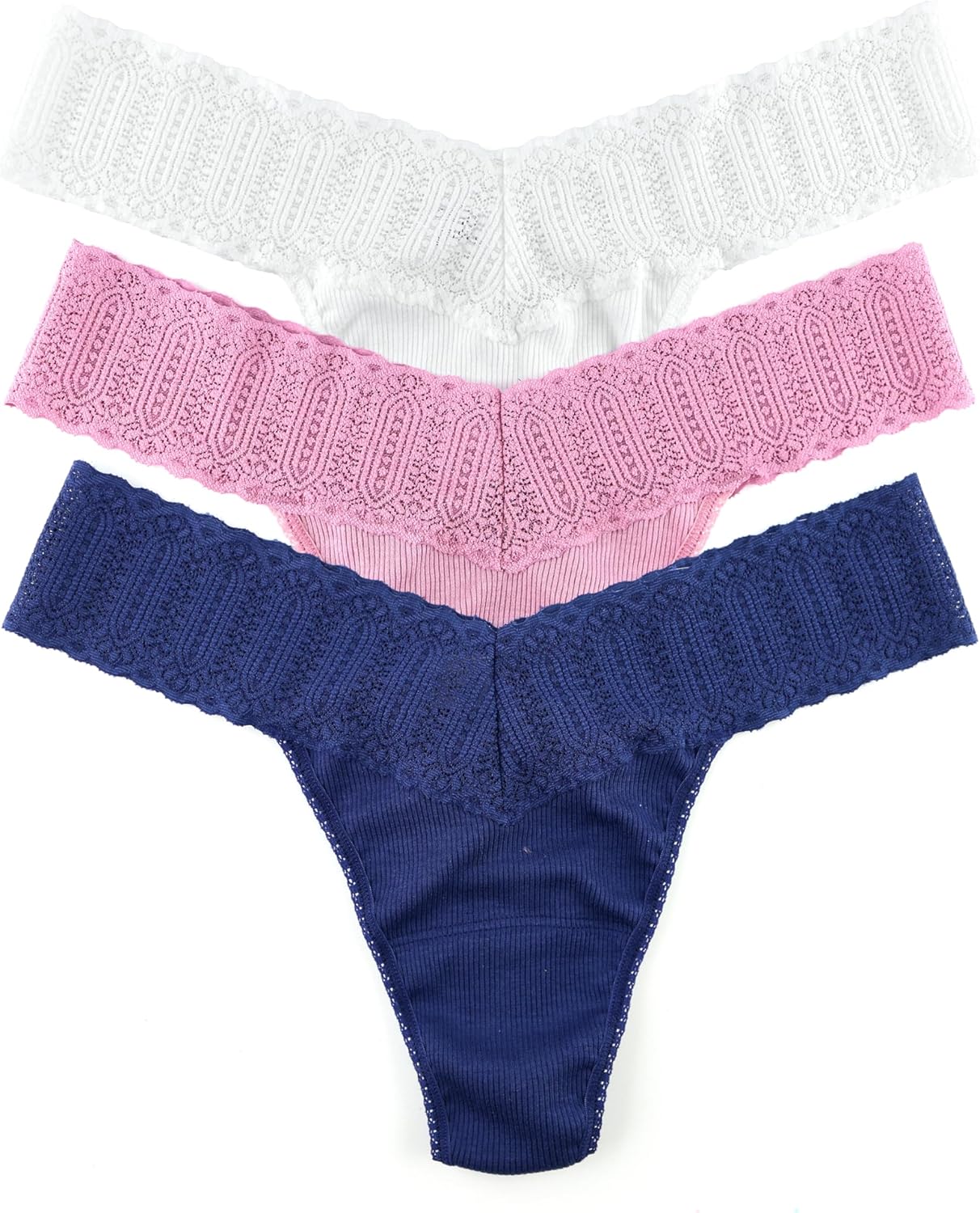 hanky panky - Eco RX Low Rise Thongs for Women | Cotton Underwear, Sustainable Tencel Material | One Size 4-14 | 3 pack