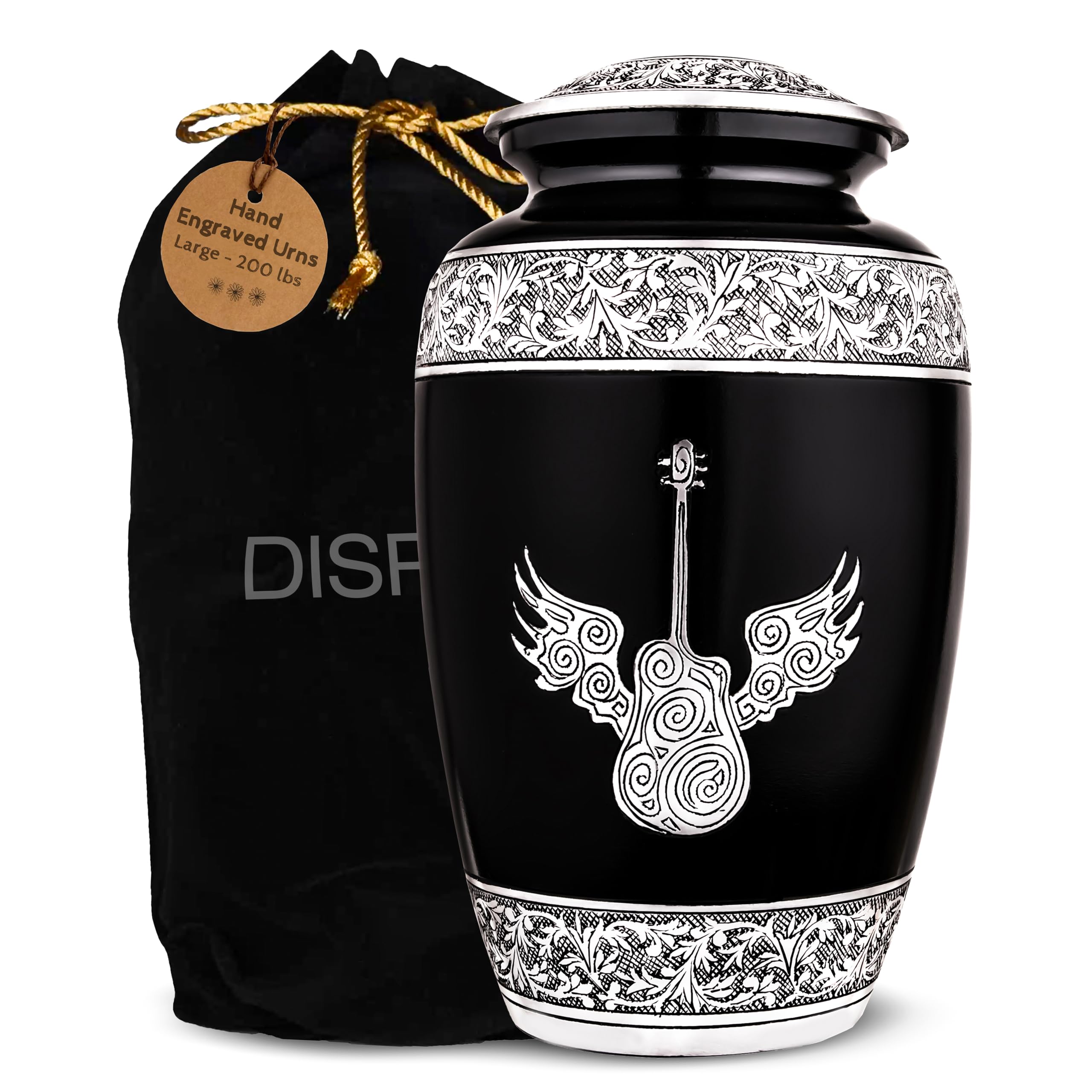 Guitar Urn for Ashes Adult Male - Hand Engraved Urn for Ashes for Women, Urns for Human Ashes Adult Man, Cremation Urns for Human Ashes