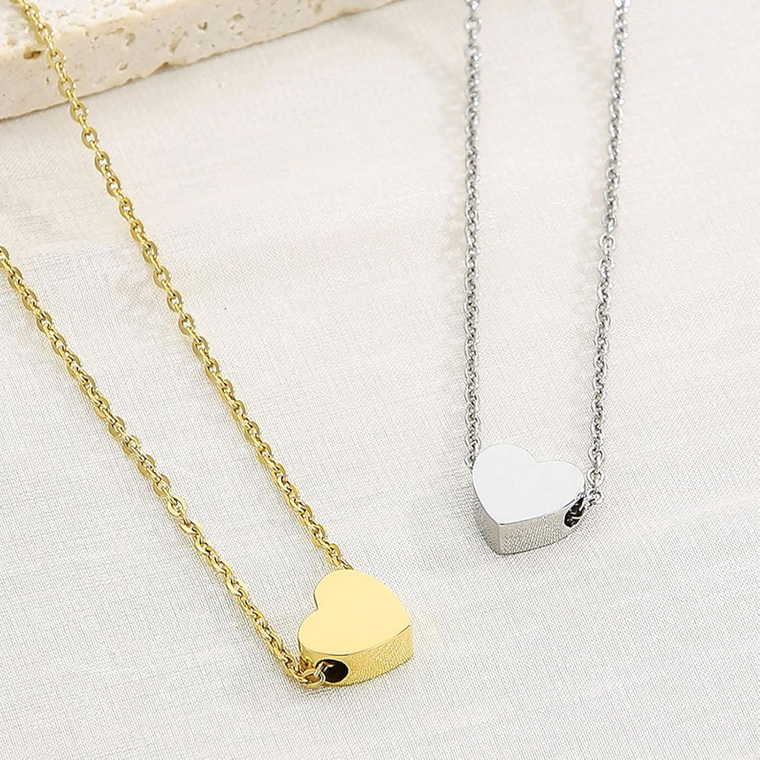 Small Heart Urn Necklaces for Ashes for Women Men Cremation Jewelry Memorial Keepsake Pendant Stainless Steel Urn Locket for Human Ashes Holder - Image 7