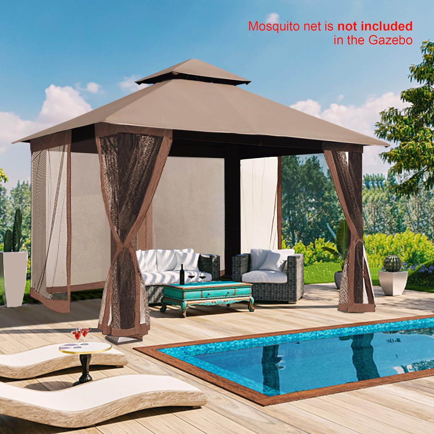 EliteShade Titan Gazebo with an example mosquito net installed (net not included)