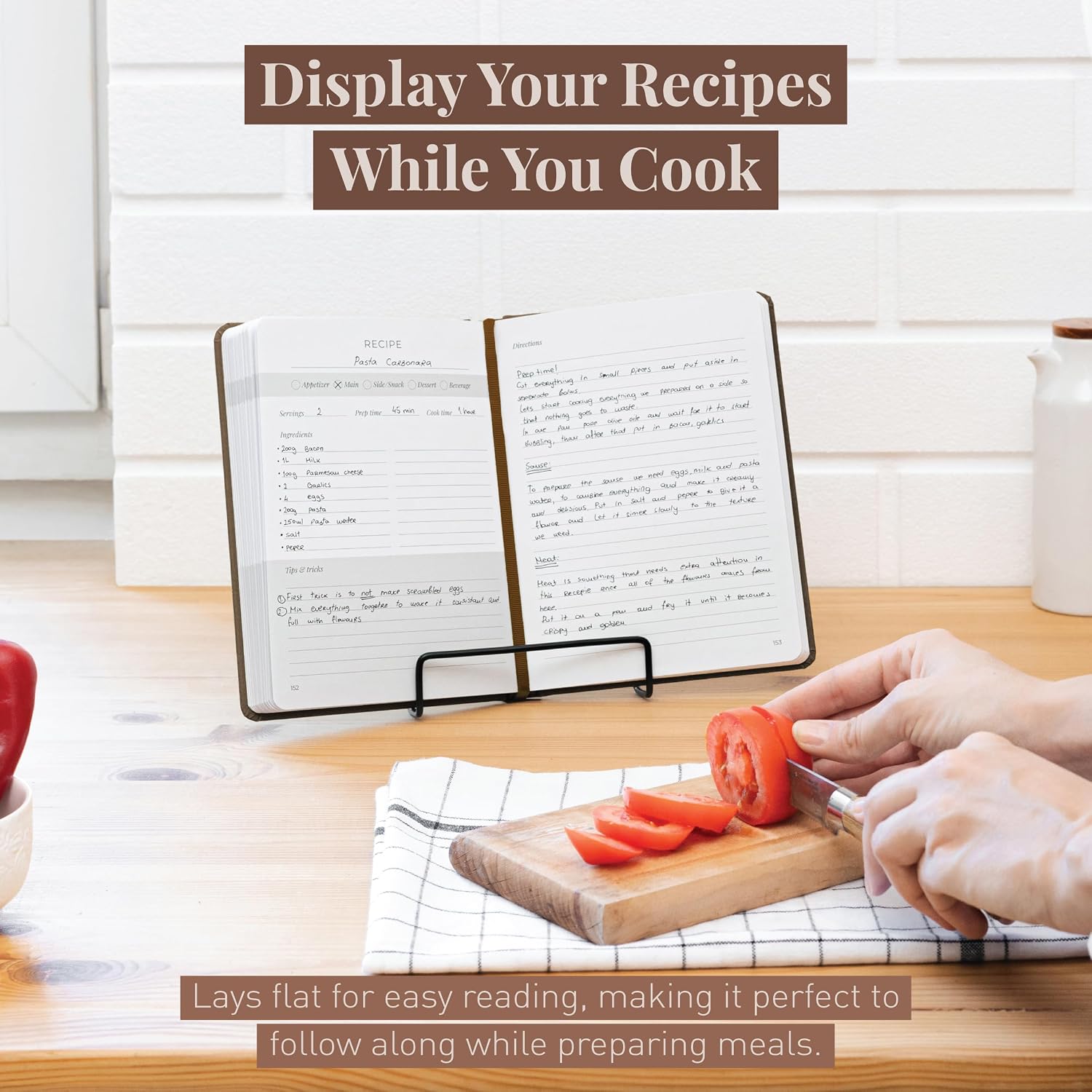 Rileys & Co. Brown Recipe Book to Write in Your Own Recipes | Blank Recipe Books to Write In | Recipe Journal | Recipe Notebook | Blank Cookbook for DIY Recipes (8x6 in / 20 x 15 cm)