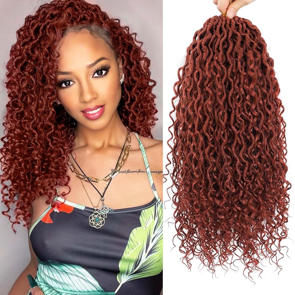 Col Bling Goddess Locs Crochet Hair for Black Women 14 Inch, 8 Packs Faux Locs Crochet Hair, Boho Style, River Locs with Curly Ends (14Inch, 350, 8Packs)