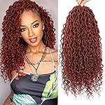 Col Bling Goddess Locs Crochet Hair for Black Women 14 Inch, 8 Packs Faux Locs Crochet Hair, Boho Style, River Locs with Curly Ends (14Inch, 350, 8Packs)