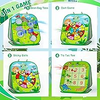 Vista 2 de Bean Bag Toss Game for Kids, Cornhole Board Toddler Toys for Kids Party Activity and Outdoor Yard Backyard, Birthday Gift or Christmas for Aged 3 4