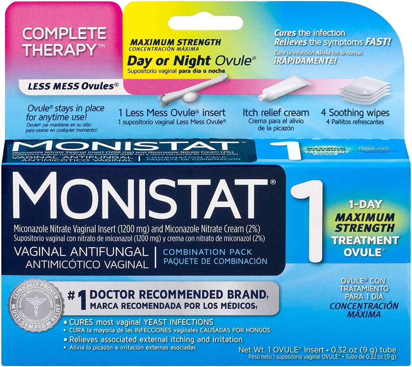 Monistat Combination Pack with 1-Ovule Insert with Applicator and External Cream