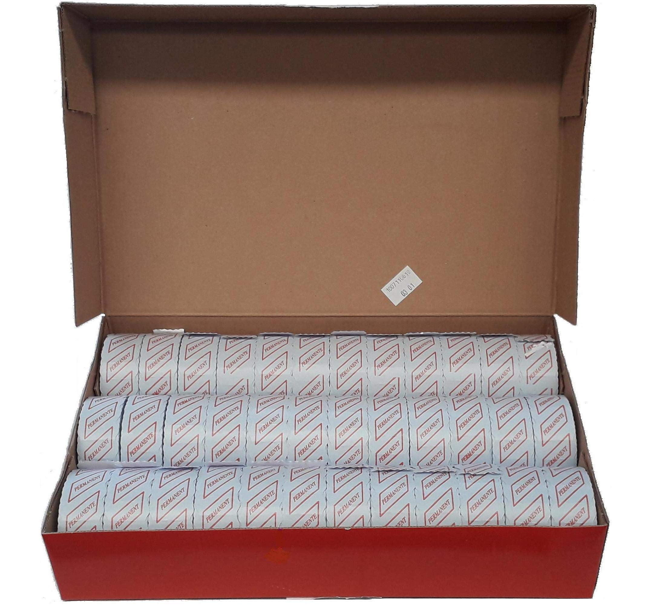 48.600 Etichette Onda Bianche Permanenti Mm 26x12 per Prezzatrici 1 Linea di Stampa - Confezione da 36 Rotoli