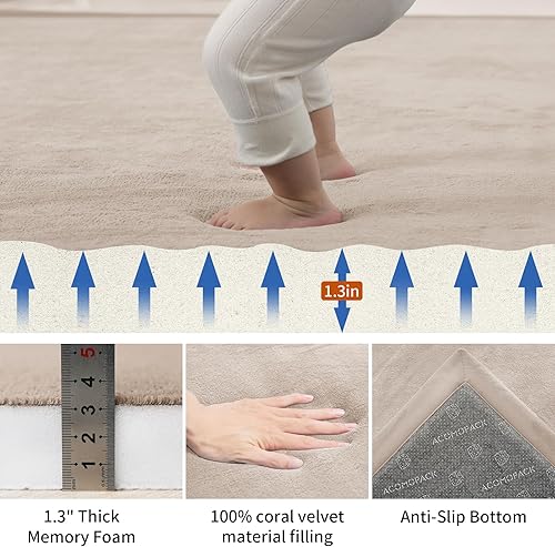 Miniatura 2 de ACOMOPACK Alfombra de área (beige, 79 × 157 pulgadas)