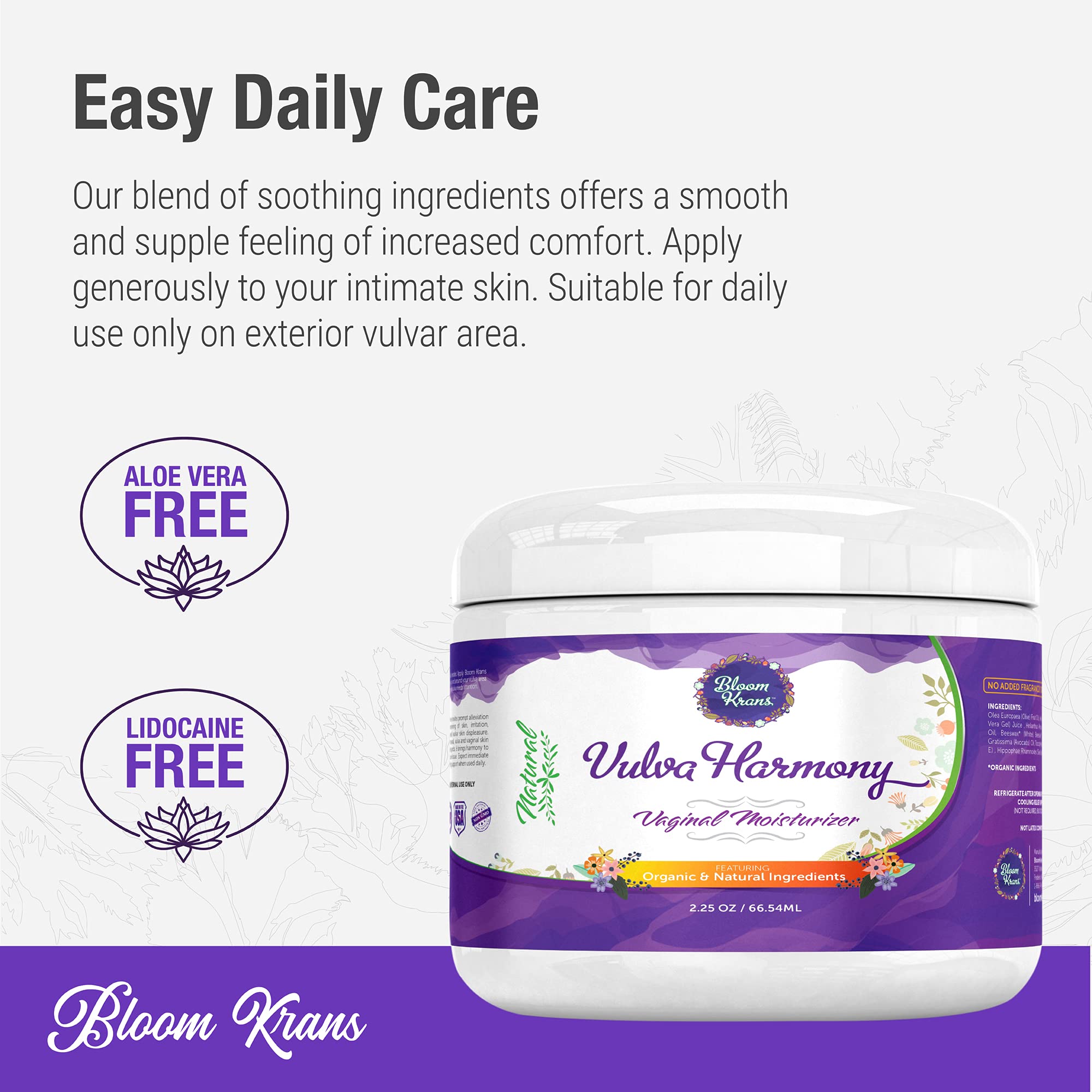Vulva Balm & Organic Intimate Skin Moisturizer for Women Natural Vulva