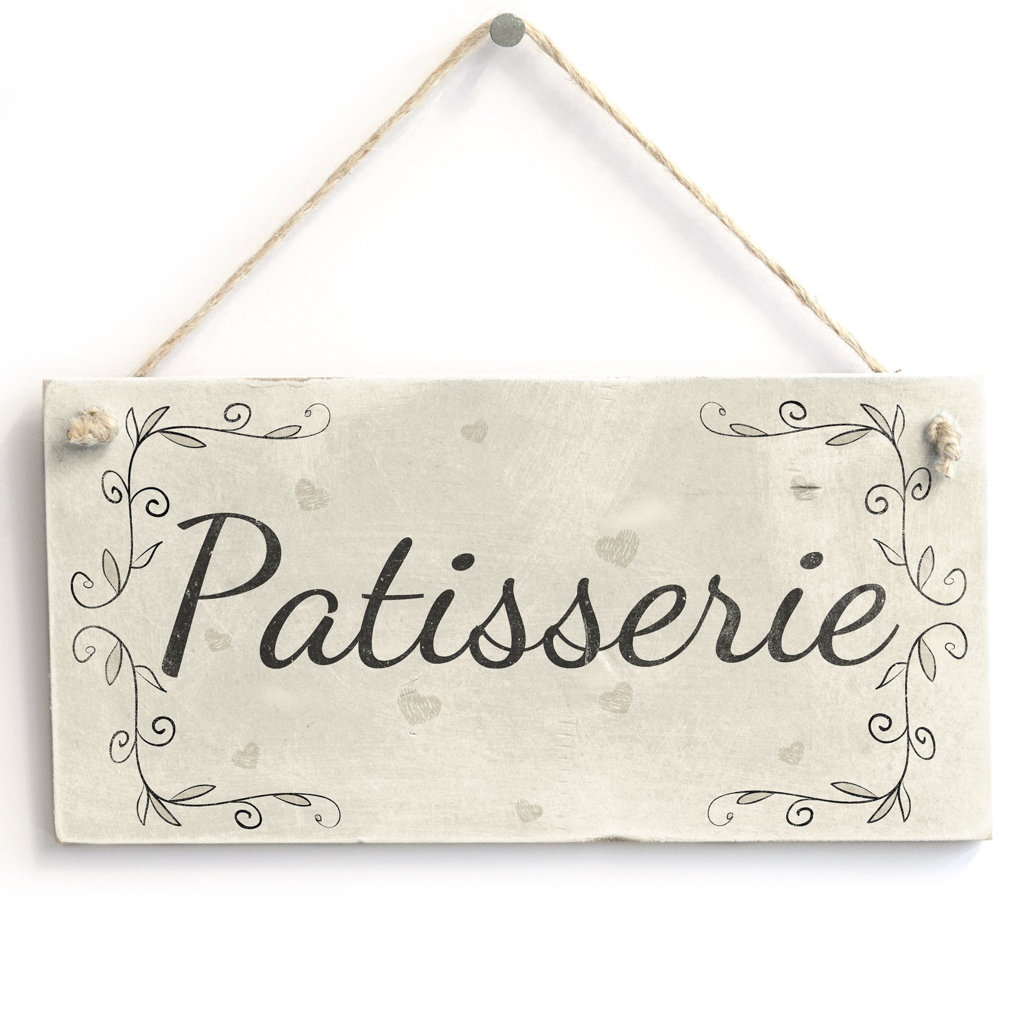 Patisserie Handmade French Country Wooden Door Sign Plaque Pastry Cakes Kitchen