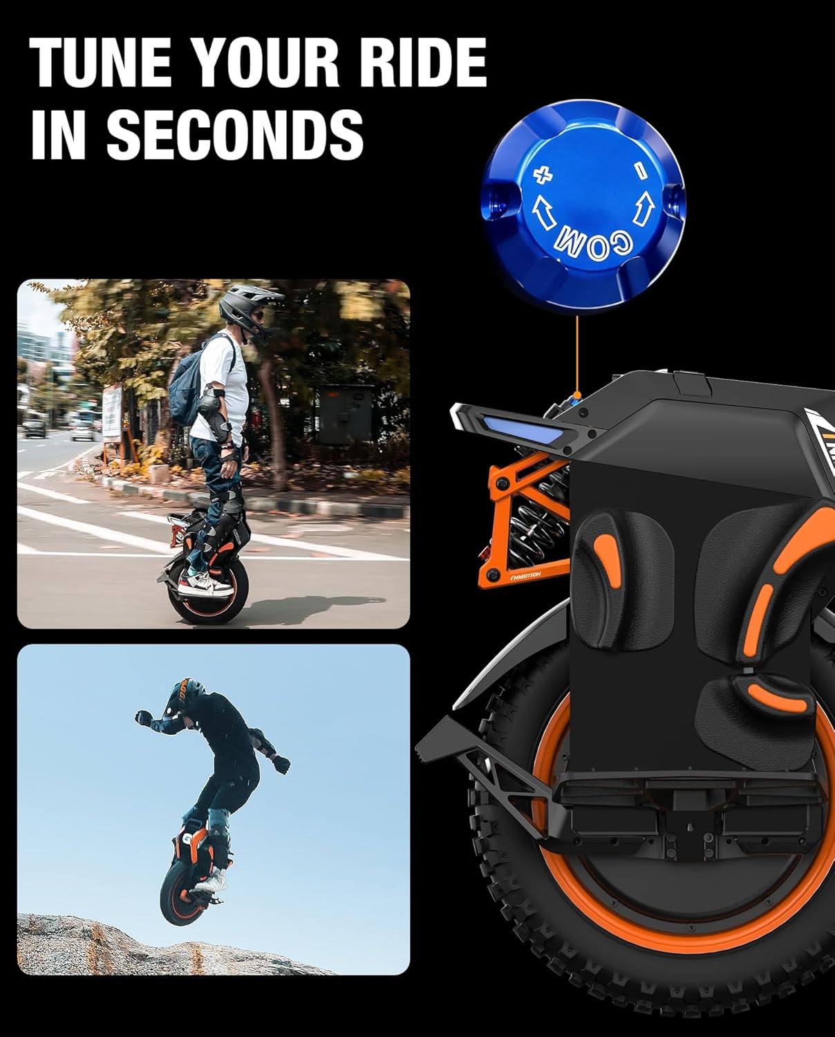 Shock Absorber Compatible with INMOTION V14 Electric Self Balance Scooter Unicycle, Shock Assembly New Upgrade 500-650LBS Spring Suspension Adjustable Original Accessories