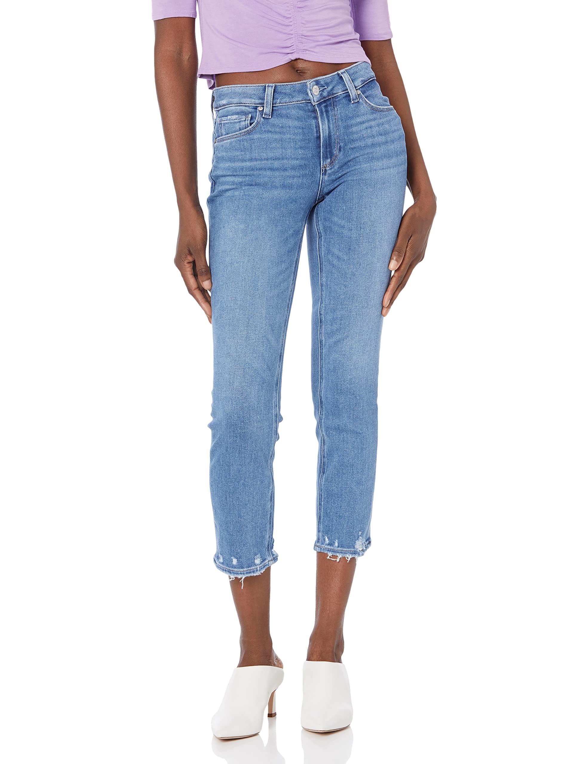 PAIGE Women's Brigitte 26" Boyfriend Fit Mid Rise in Music with Beat Hem