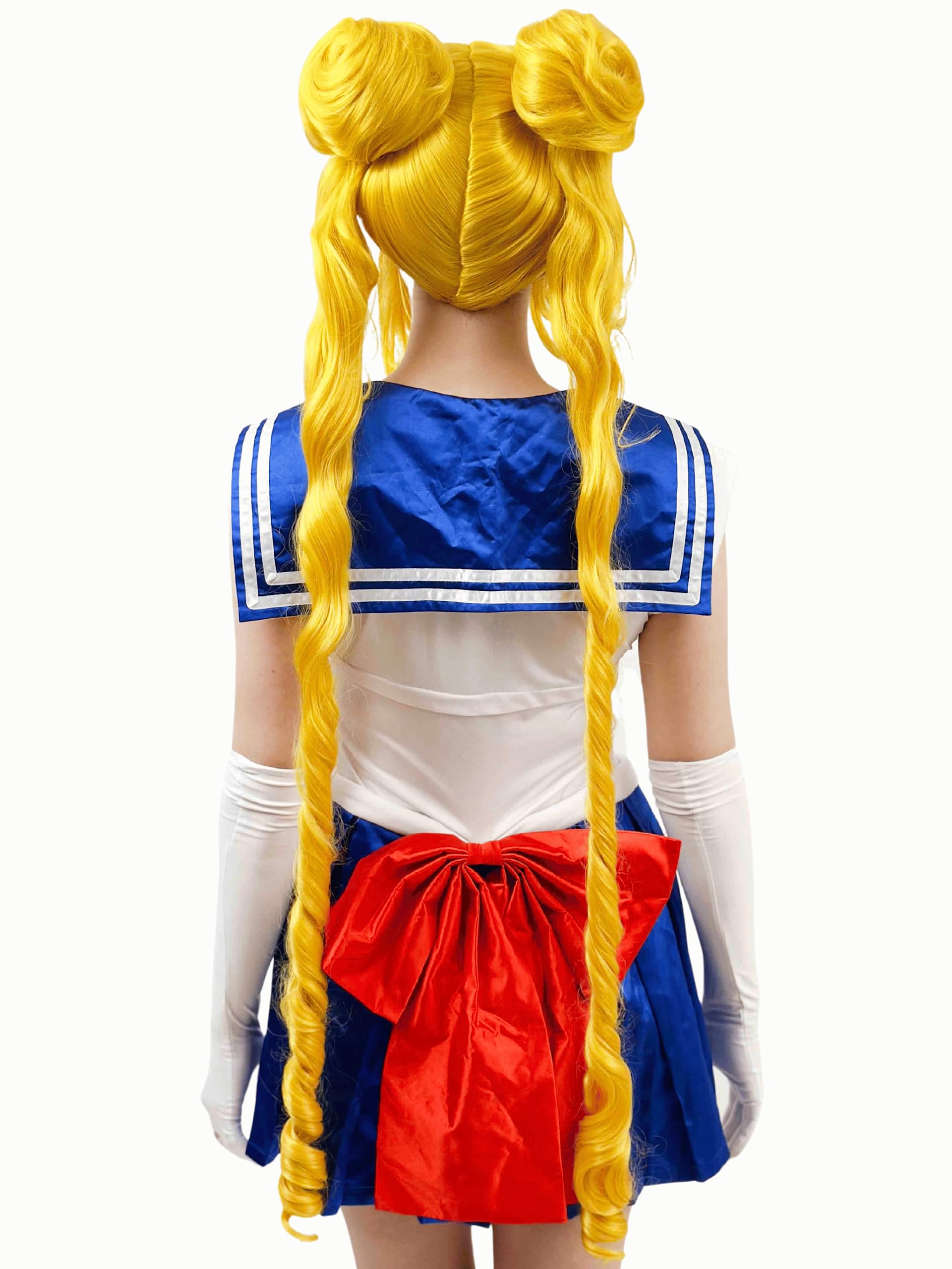 Amazon.com: ALLAURA Cosplay Yellow Blonde Wig with 2  display picture 1