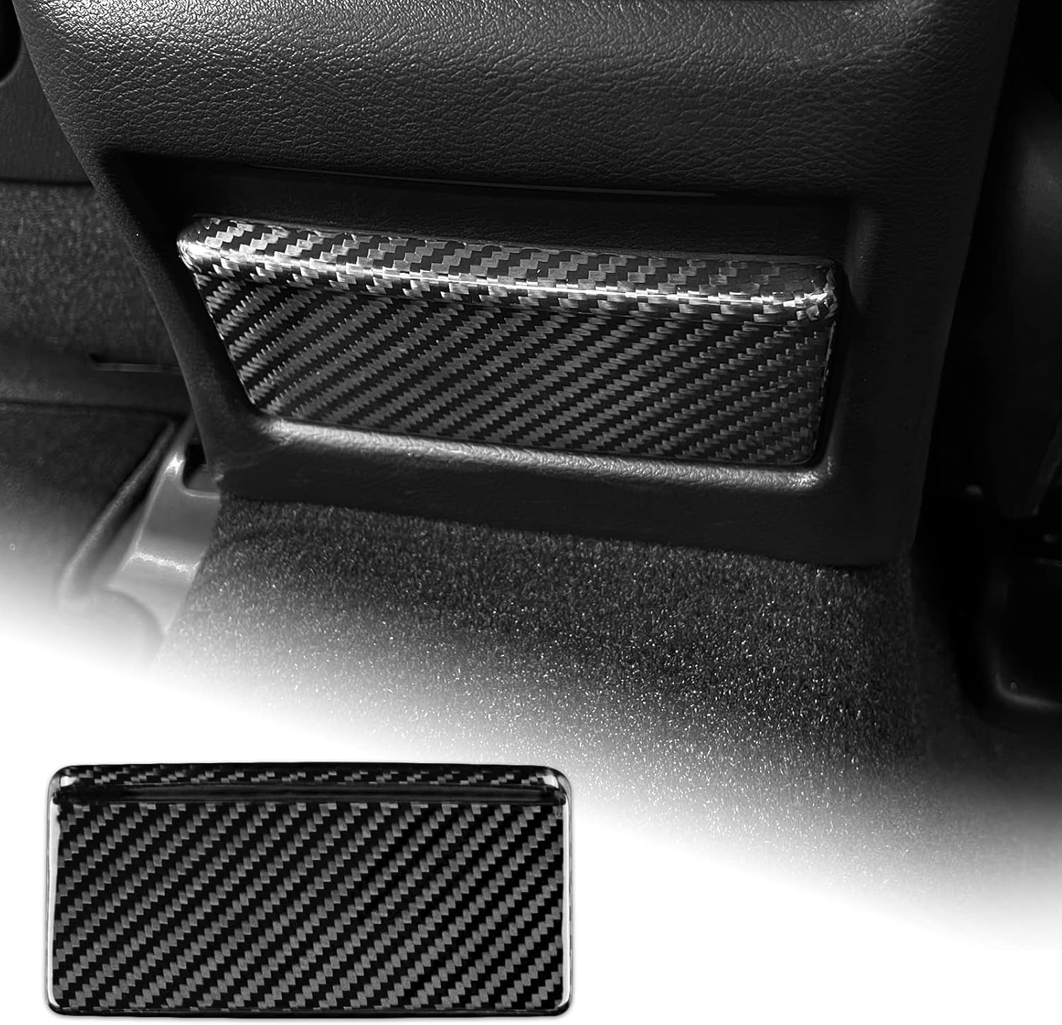 AIRSPEED Car Rear Seat Ashtray Panel Cover Real Carbon
