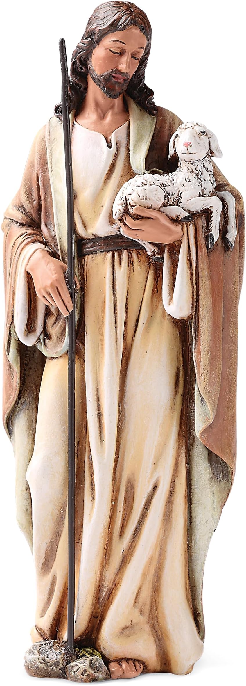 Roman Joseph's Studio Good Shepherd Figure, 6.25" Religious Tabletop Statue, Renaissance Collection, Faith Decor