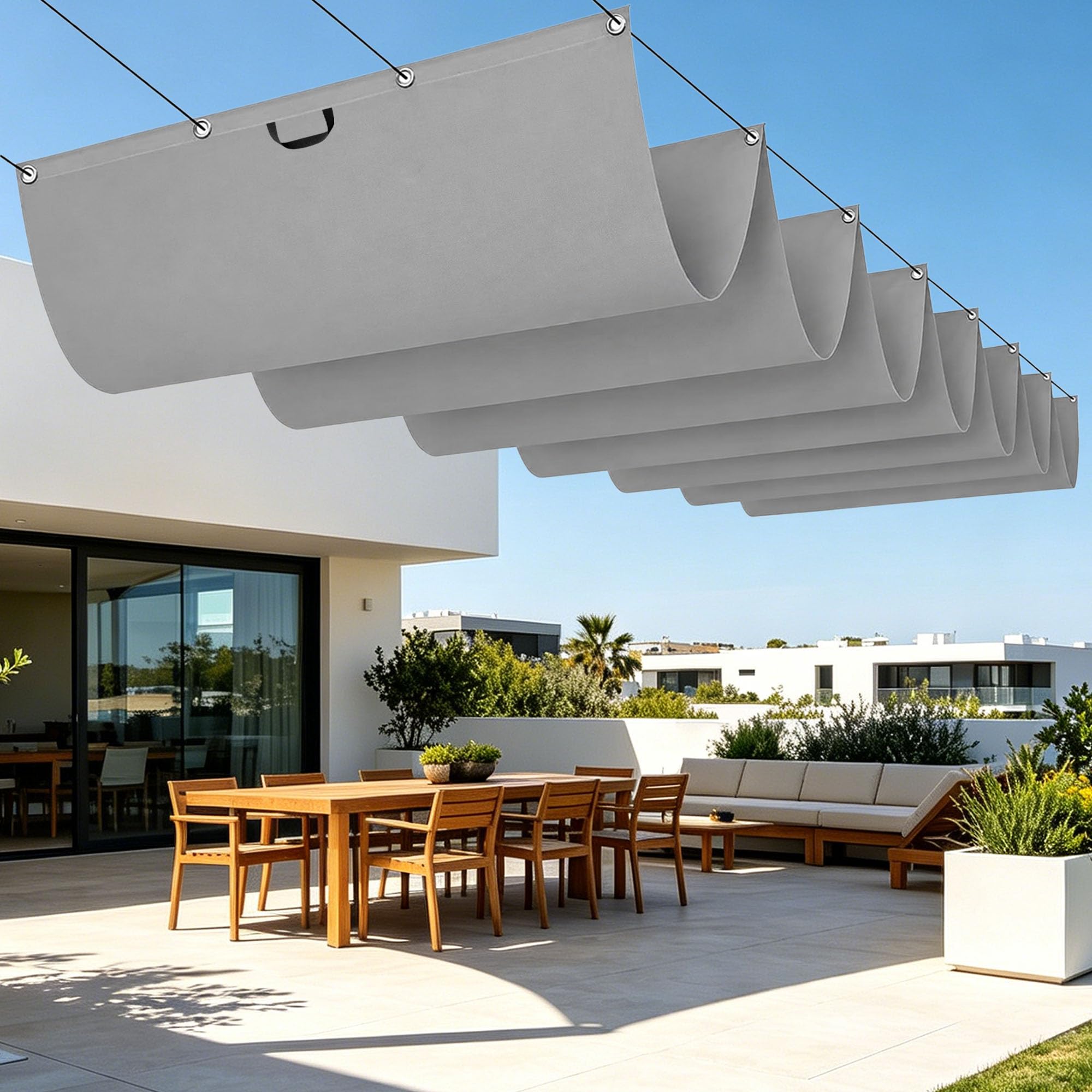 Toile d'ombrage UV rétractable 150x280 étanche pour ombrager efficacement votre terrasse