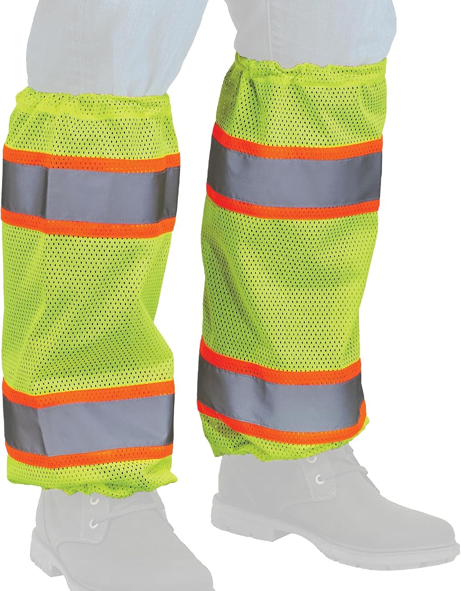 Ergodyne Unisex Glowear 8009 Polainas de malla de dos tonos de alta visibilidad - Clase E