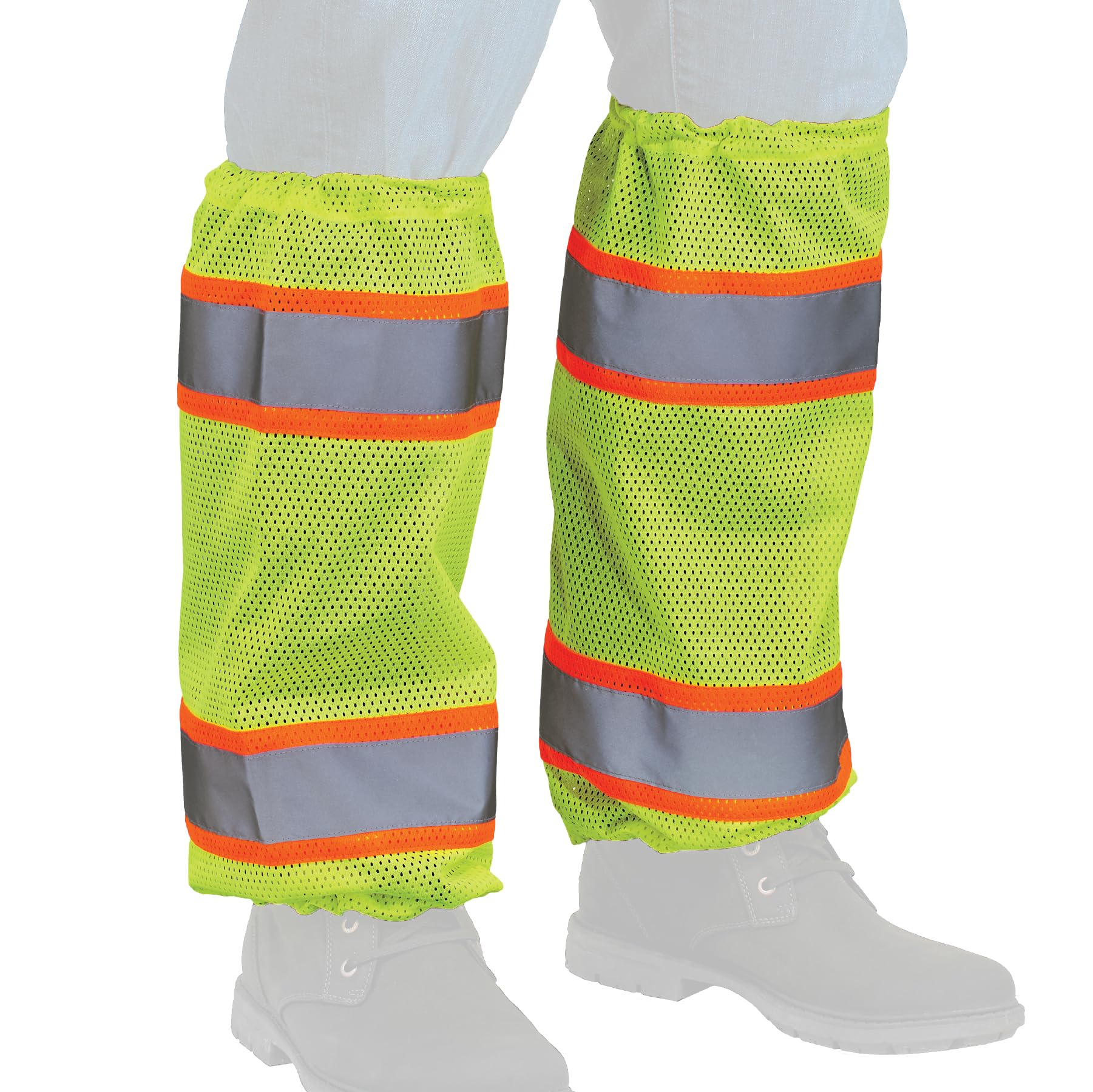 Ergodyne GloWear 8009 High Visibility Reflective Leg Gaiters Two-Tone Mesh Class E 1 Pair Lime, green, (lime green), Free size