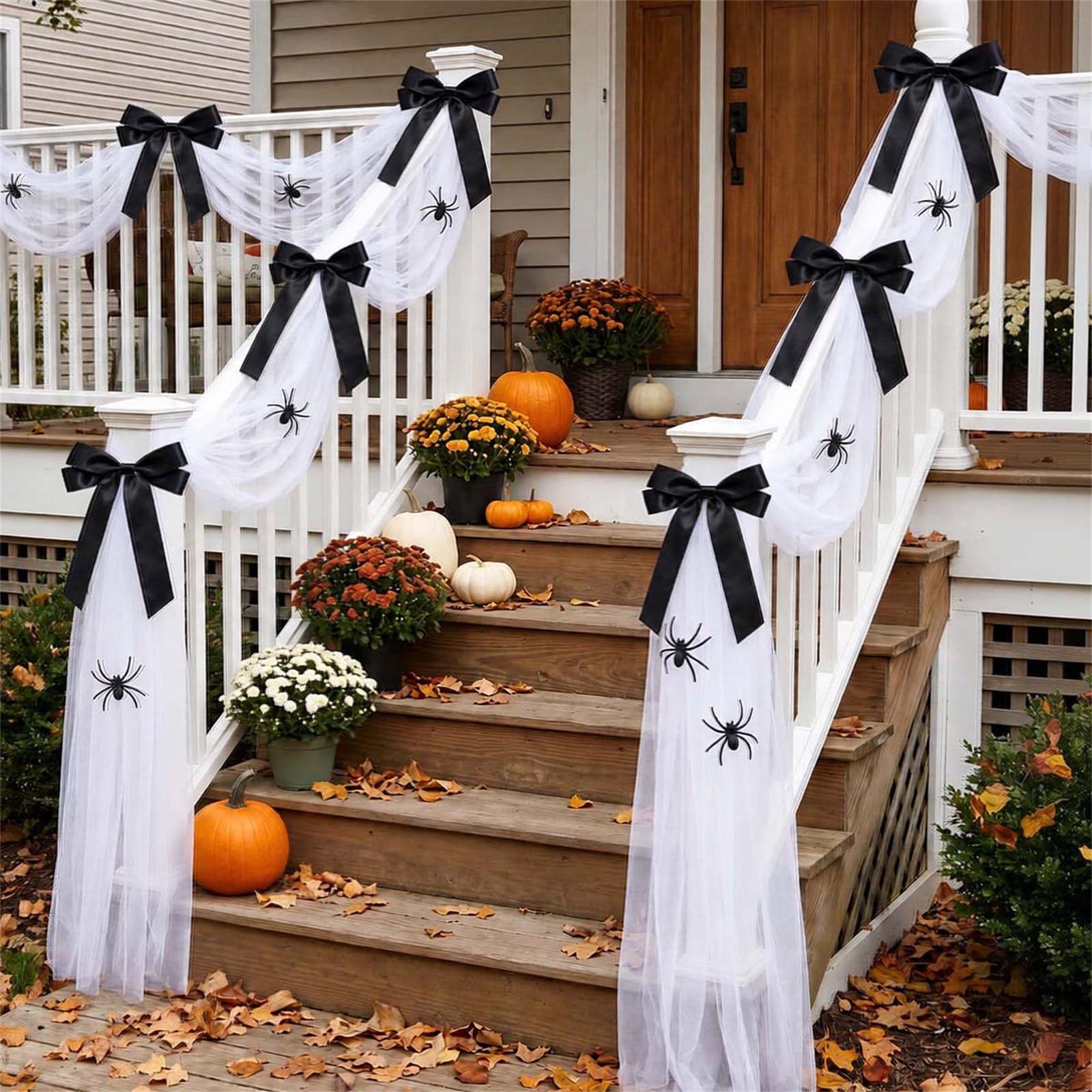 PANGBOER Treppengeländer, Halloween Drape, weißes transparentes Gaze