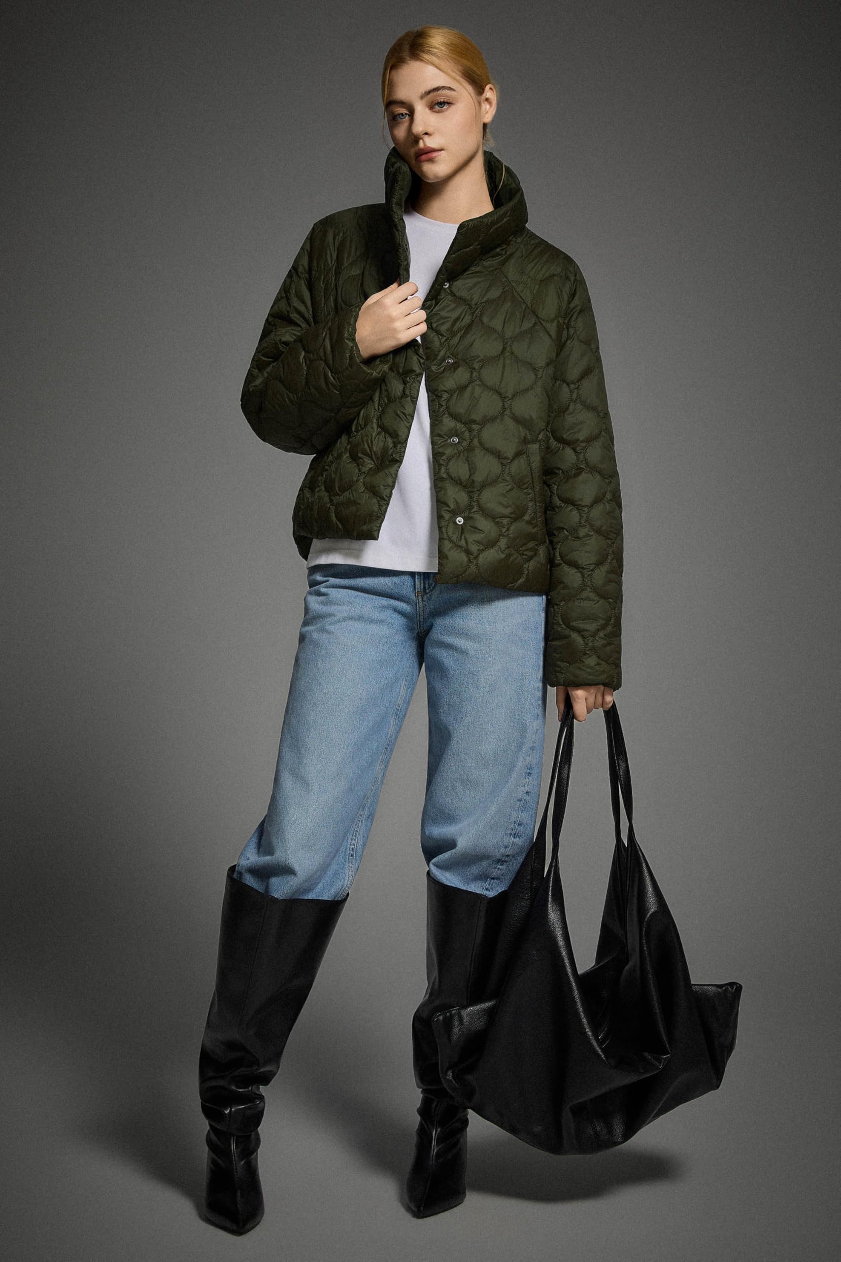 Orolay Giacca trapuntata oversize da donna corta cappotto leggero casual corto capispalla con tasche